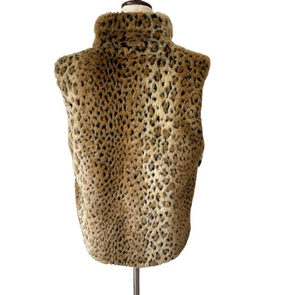 Vintage Cheetah Animal Print Faux Fur Zip front Vest - Picture 4 of 5